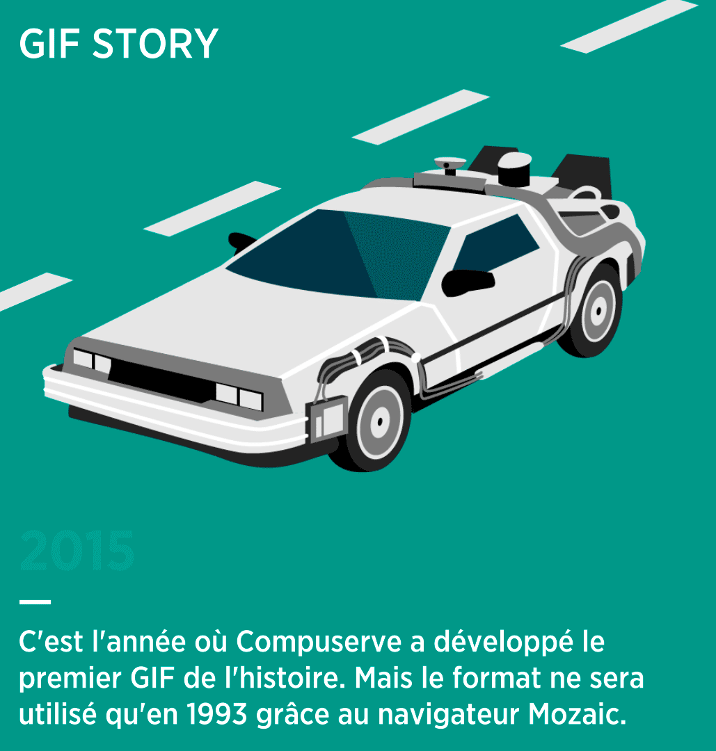 GIF illustration animée DeLorean