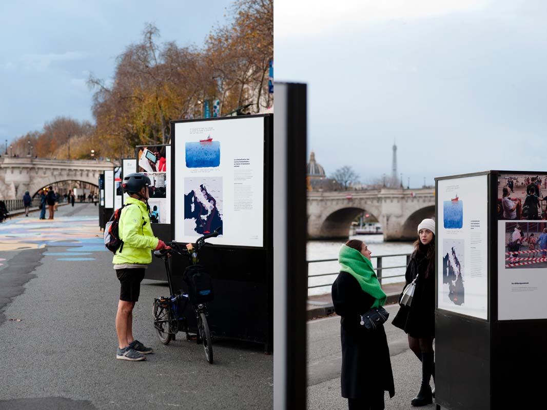Photo de l'exposition SOS save Our Souls sur les Berges de Seine à Paris