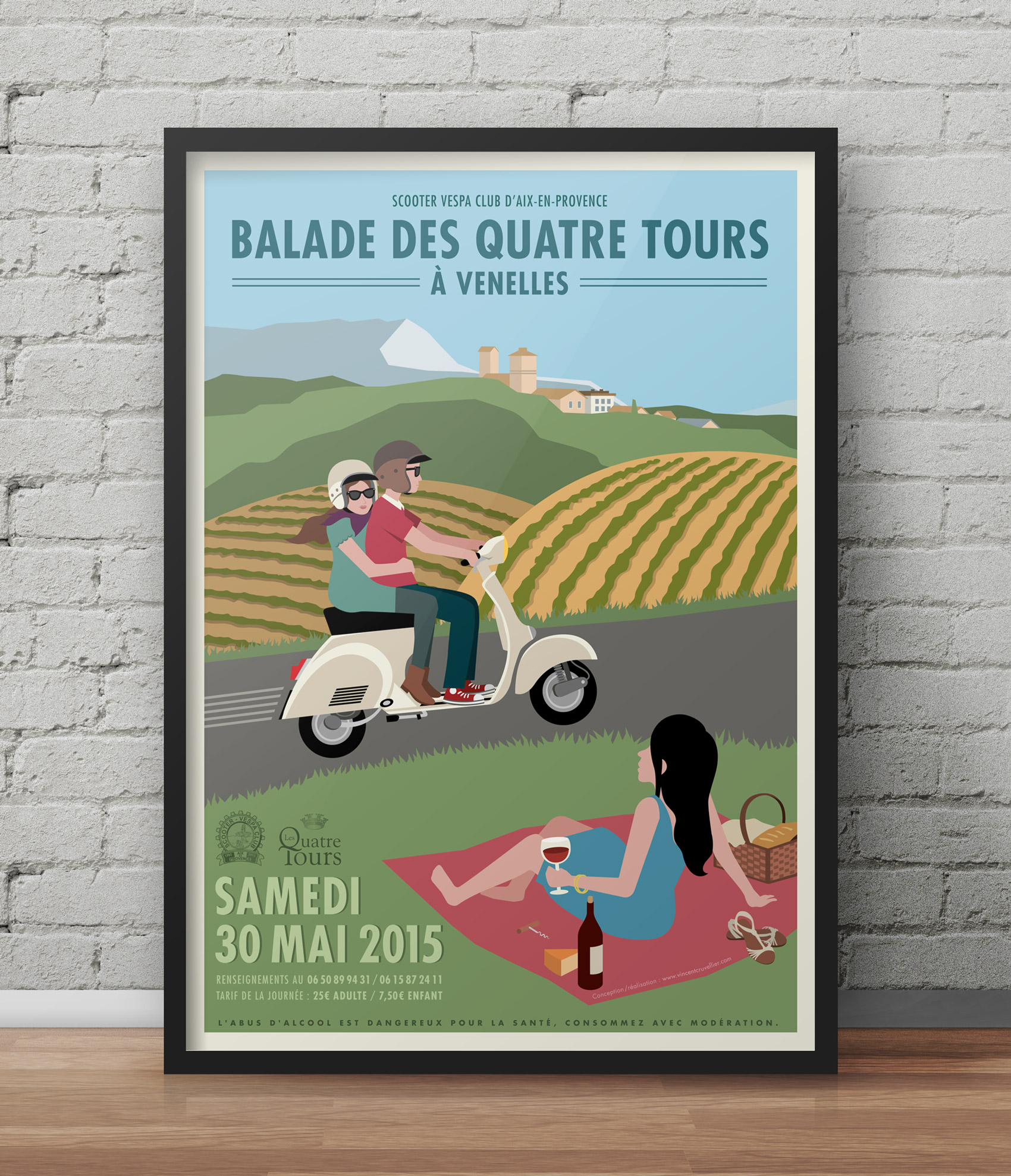 Illustration affiche Balade en Vespa